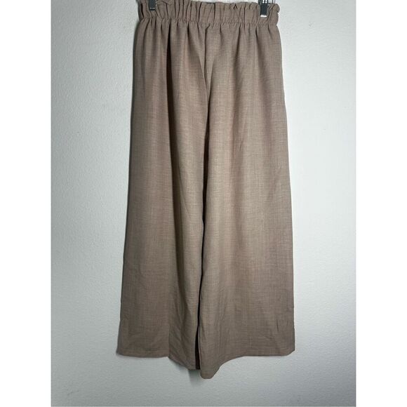 NWT VAV New York WIDE LEG PANTS WITH ELASTIC WAIST one Size Tan See Description - Picture 5 of 15
